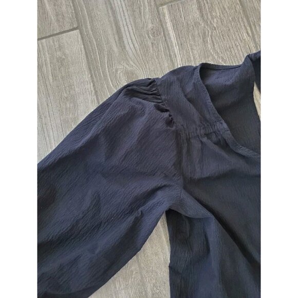 Topshop Textured Poplin Midi Swing Dress in Black US Sz 10 Content Label Missing - Picture 4 of 6